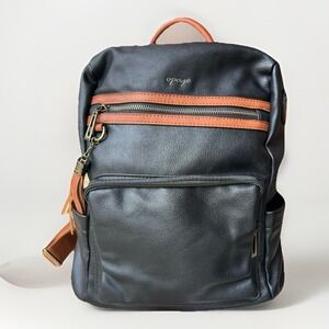 Opage Leather Backpack Purse  Black/brown Tassel NWOT